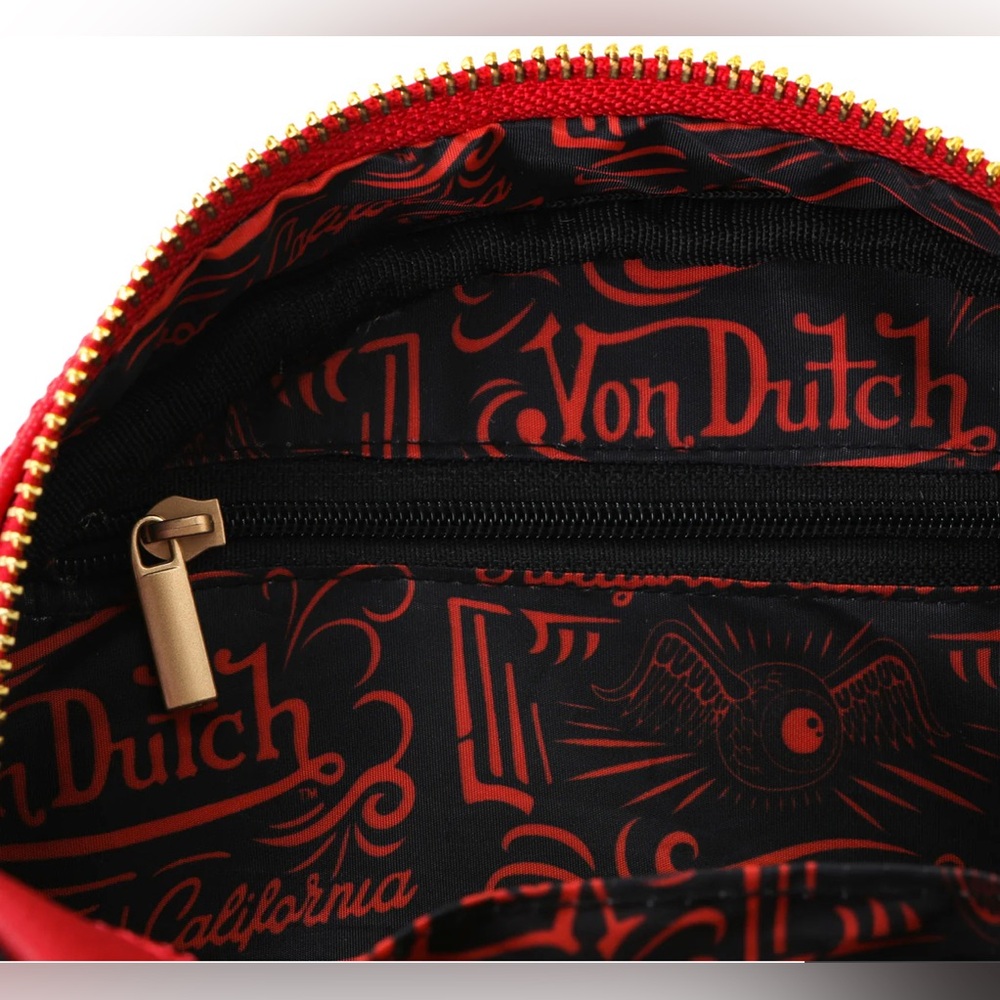 VON DUTCH "CITY OF ANGELS" RED & YELLOW BOWLING BAG NWT - Picture 7 of 7
